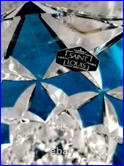 Saint louis grand vase en cristal bleu excellent état