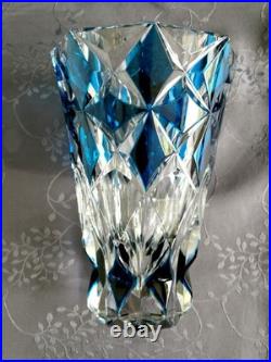 Saint louis grand vase en cristal bleu excellent état