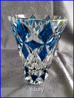 Saint louis grand vase en cristal bleu excellent état