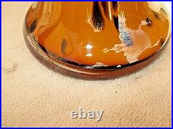 Série de 3 grands vases/soliflores orange désign en pâte de verre-vases vintage