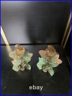 Service Daum Collection Nature, 1988- Soliflore & Paire de Bougeoirs en pâte