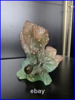 Service Daum Collection Nature, 1988- Soliflore & Paire de Bougeoirs en pâte