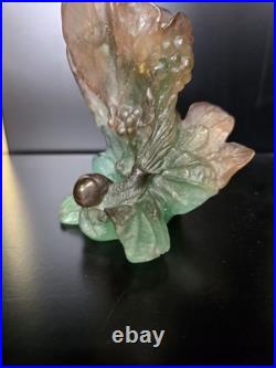 Service Daum Collection Nature, 1988- Soliflore & Paire de Bougeoirs en pâte