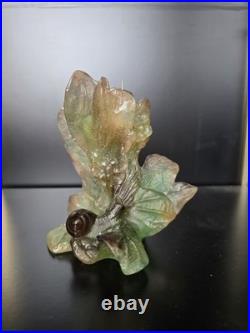 Service Daum Collection Nature, 1988- Soliflore & Paire de Bougeoirs en pâte