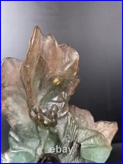 Service Daum Collection Nature, 1988- Soliflore & Paire de Bougeoirs en pâte