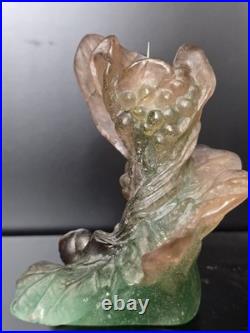 Service Daum Collection Nature, 1988- Soliflore & Paire de Bougeoirs en pâte