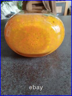 Signé Livio Séguso Très Grand Vase Murano Patte De Verre