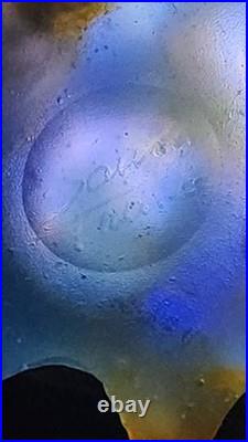 Soliflore Daum Pate De Verre Avec Papillon Et Feuillage De Couleur