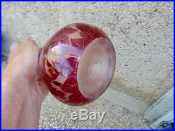 Soliflore Legras Serie Rubis 23 CM Pte De Verre Dégagée À L'acide Caméo Glass