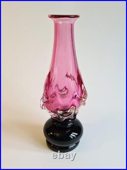 Soliflore en verre soufflé bicolore rose & noir