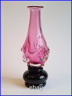 Soliflore en verre soufflé bicolore rose & noir