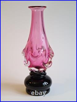 Soliflore en verre soufflé bicolore rose & noir