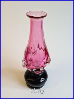 Soliflore en verre soufflé bicolore rose & noir