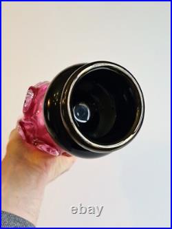 Soliflore en verre soufflé bicolore rose & noir