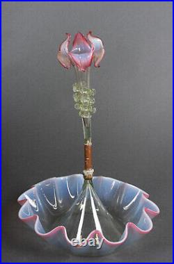 Soliflore tulipier verre de couleur 1900 H5225