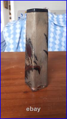 Soliflore verre art nouveau, Nancea, decor chardon, 17x4,5cm