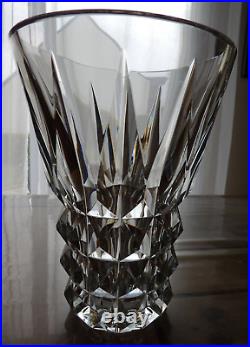 St LOUIS Grand Vase signé circa 1960 H 25cm, Cristal 4.7 Kg