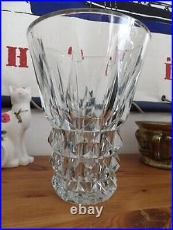 St LOUIS Grand Vase signé circa 1960 H 25cm, Cristal 4.7 Kg