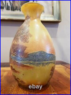 Sublime Et Gros Vase verre Émaillé Authentique De LEGRAS