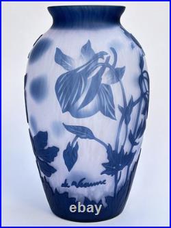 Sublime GRAND VASE EN VERRE signé DE VIANNE en TTBE 24cm