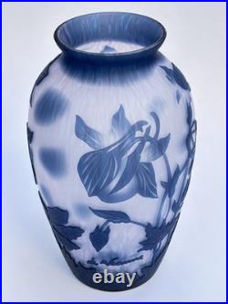 Sublime GRAND VASE EN VERRE signé DE VIANNE en TTBE 24cm