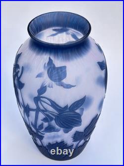 Sublime GRAND VASE EN VERRE signé DE VIANNE en TTBE 24cm
