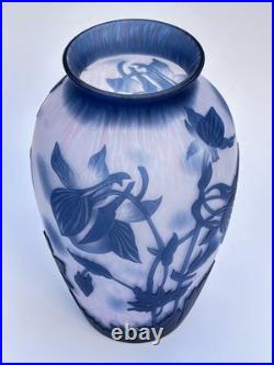Sublime GRAND VASE EN VERRE signé DE VIANNE en TTBE 24cm