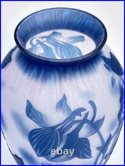 Sublime GRAND VASE EN VERRE signé DE VIANNE en TTBE 24cm