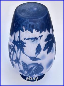 Sublime GRAND VASE EN VERRE signé DE VIANNE en TTBE 24cm