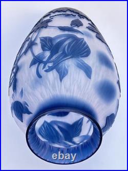 Sublime GRAND VASE EN VERRE signé DE VIANNE en TTBE 24cm