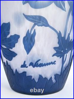 Sublime GRAND VASE EN VERRE signé DE VIANNE en TTBE 24cm
