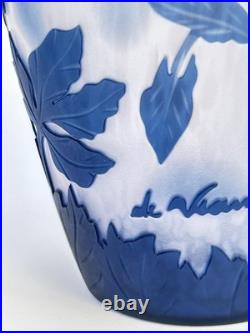 Sublime GRAND VASE EN VERRE signé DE VIANNE en TTBE 24cm