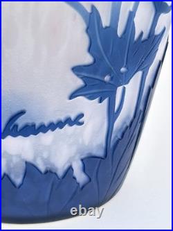 Sublime GRAND VASE EN VERRE signé DE VIANNE en TTBE 24cm
