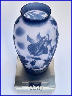 Sublime GRAND VASE EN VERRE signé DE VIANNE en TTBE 24cm