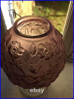 Sublime vase ancien moulé pressé décor Marguerites signé à la pointe Verlys