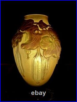 Superbe Et Rare Vase Galle Soufflé Moulé Relief Très Prononcé