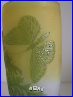 Superbe Gallé vase papillon parfait etat Art Nouveau Jugendstil Galle