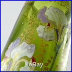 Superbe Grand VASE Ancien, Verre Emaillé LEGRAS Art Nouveau, montjoye/glass/19th