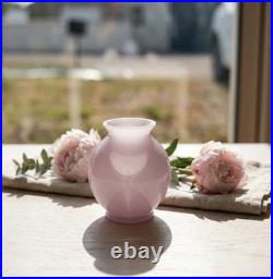 Superbe Vase Boule en Opaline Baccarat Modèle Agate (Rose / Violet)