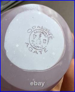 Superbe Vase Boule en Opaline Baccarat Modèle Agate (Rose / Violet)