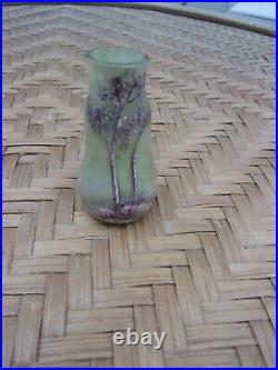 Superbe Vase miniature décoré à la main Paysage d'arbres Legras