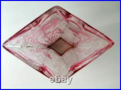 Superbe ancien vase art-nouveau Baccarat en verre dégagé à l'acide