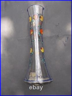 Superbe art nouveau Manufacture Sèvres vase émaillé carafe verre émail TBE