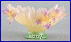 Superbe coupe Daum Nancy a décors d'Iris diamètre 22cm x 12,5cm