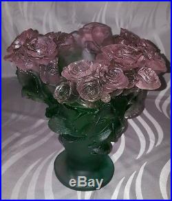 Superbe vase Daum collection les roses
