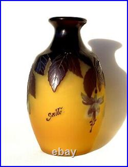 Superbe vase Gallé aux fuchsias era Daum 1900