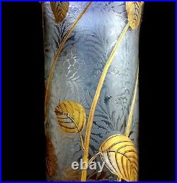 Superbe vase Montjoye aux hortensias era Daum Gallé Legras