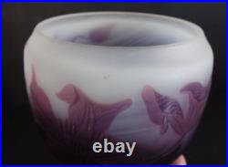 Superbe vase saint Louis pate de verre dégagé acide Nancy no gallé daum 1930
