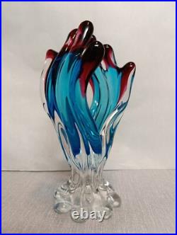 Superbe vase, soliflore, en verre de Murano vintage déco