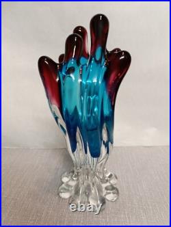Superbe vase, soliflore, en verre de Murano vintage déco